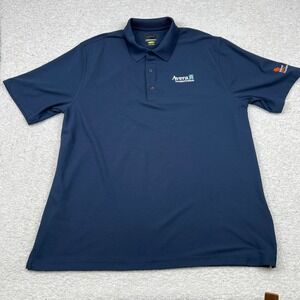 Greg Norman Men XL Navy Blue Play Dry Golf Polo Avera National Kidney Foundation